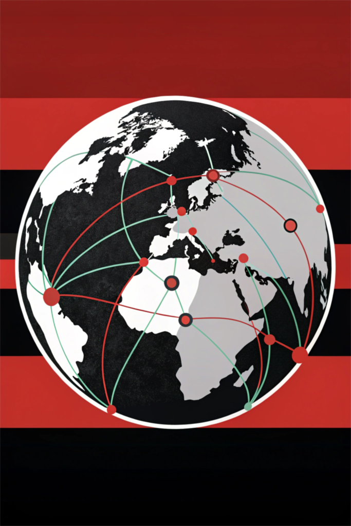 A globe covered by a digital network, as a metaphor for global analytical data in market reports.